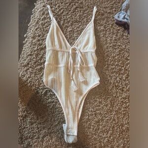 Cream lace body suit